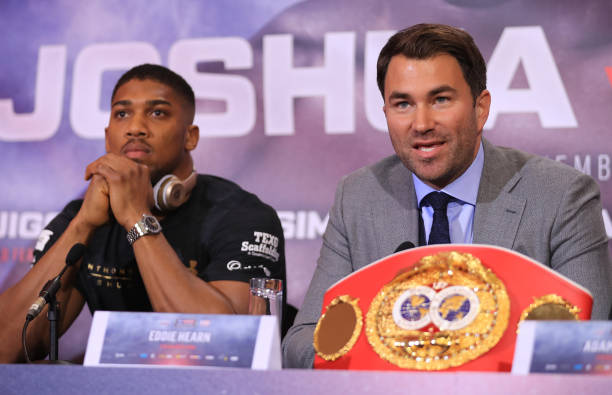 (L-R) Anthony Joshua and Eddie Hearn